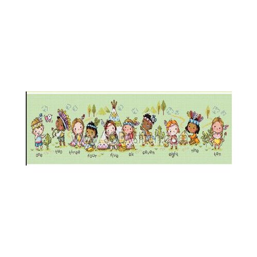 Gold Collection Lovely Counted Cross Stitch Kit Ten Little Indians Indian Child Children SO