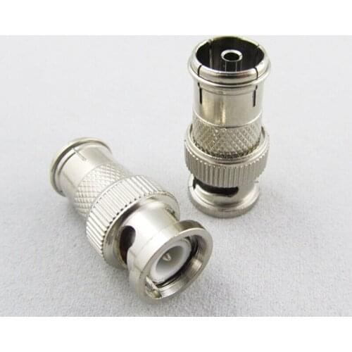 1pc BNC Male Plug to Quick TV PAL Female Jack Adapter Connector Nickel Plated