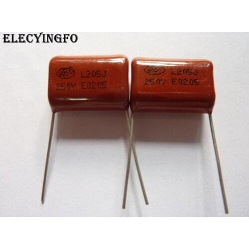 10pcs CBB 205 250V 205J CBB21 2uF 2000nF P20 Metallized Polypropylene Film Capacitor
