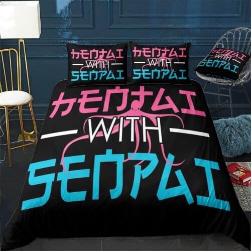 Hentai with Senpai Meme Duvet Cover Comfortable Quilt Home Decora Design Universal Bedding Set Bedclothes+Pillowcase 3pcs