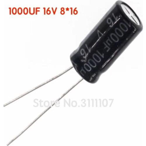 20PCS/LOT 1000UF 16V 8*16 Aluminum electrolytic capacitor Electrolytic Capacitor 16V 1000UF DIP 100%NEW
