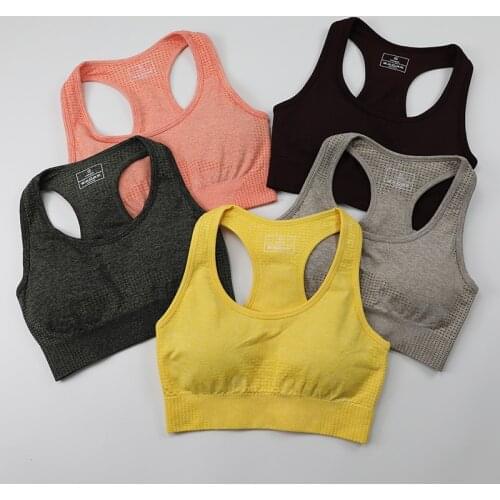 Vital Seamless Sports Bra Medium Support Running Racerback Yoga Bra Vest Type Brassiere Sport Woman Fitness Bra Top Activewear