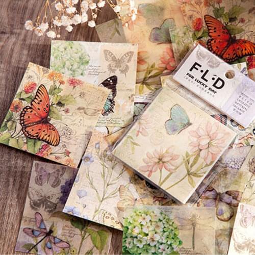 30sheets Vintage Scrapbooking Paper Retro Material Paper Book Junk Journal Planner Decorative DIY Craft Background Sticker