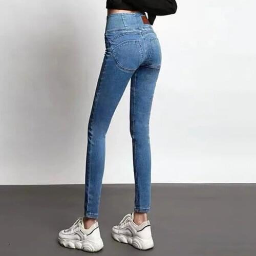 Autumn Spring New Stretch Jeans 2021 Fashion New High Waist Retro Washed Ealstic Denim Pants Streetwear Plus Size S-4XL Trousers