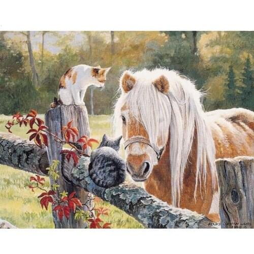 Horse Picture Diamond Embroidery Sale 5D DIY Diamond Painting Full Round Animal Diamond Mosaic Cross stitch Decor