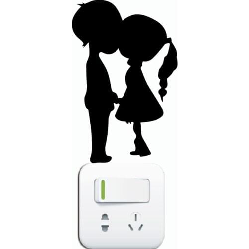 KG-261 Romantic Kissing Couple Silhouette Switch Sticker Wedding Vinyl Wall Stickers Home Wallpaper