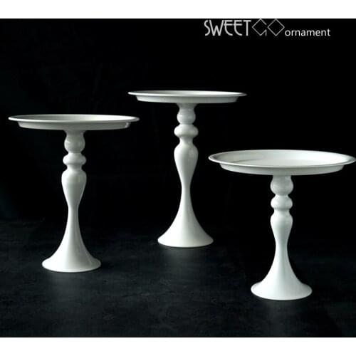 European White color cake stand high feet metal iron 8 inch iron cake tool for cake decoration for wedding party cakeTYTP010