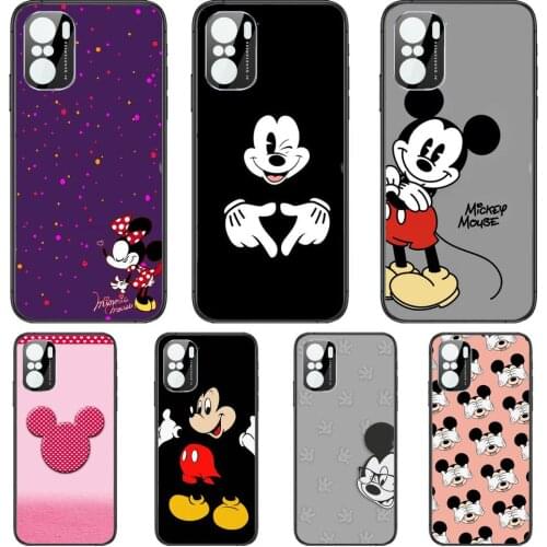 Cute mickey apple style cover Phone Case For xiaomi redmi POCO F1 F2 F3 X3 Pro M3 9C 10T Lite NFC Black Cover Silicone Back Pret