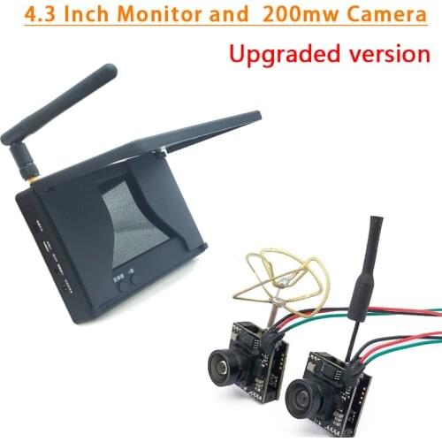 5.8G 48CH 4.3 Inch FPV Monitor 480x272 Build-in Battery Video Screen+fpv Transmitter 5.8G 48CH VTX 700TVL 120 Degree FPV Camera