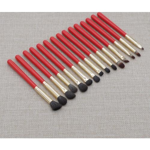 Professional Handmade Makeup Brushes Set Goat Squirrel Hair Synthetic Fiber Eyebrow Eye Shadow Blending Brush Make Up Brush Kit