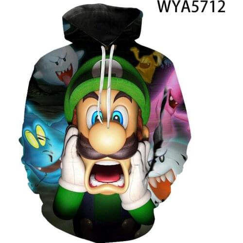 New Casual Hoodies Luigis Mansion Fashion Men Women Children 3D Printed Sweatshirt Streetwear Boy Girl Kids Cool Pullover Tops