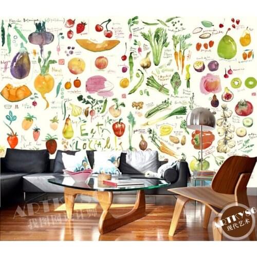 Custom papel DE parede infantil large murals of fruits and vegetables restaurant kitchen wall vinyl which papel DE parede