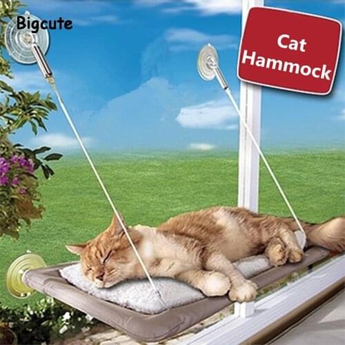 Sucker-style Cat Hammock Window Cat Basking Window Perch Cushion Sunny Dog Cat Bed Hanging Shelf Seat Great for Multiple Pet Cat