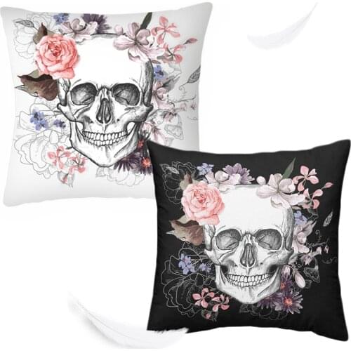 Durable Fashion Universal Pink Rose Print Square Car Cushion Cover Cover Anti-scratches Clean Sugar Skull Pillow Case