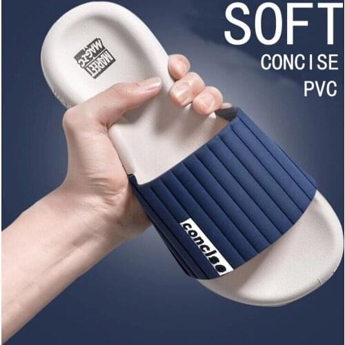 Qmaigie Men Slippers 2021 fashion Summer Non-Slip indoor slippers couples Soft concise slides women Bathroom slippers for home