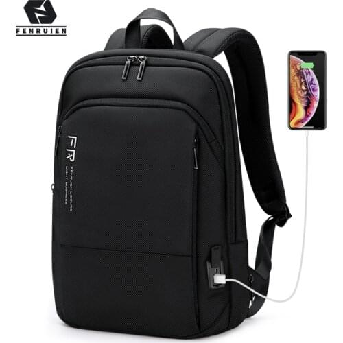 Fenruien Men Backpack Business Expandable Backpacking 15.6 Inch Laptop Backpacks Travel Waterproof USB Charging Male School Bags