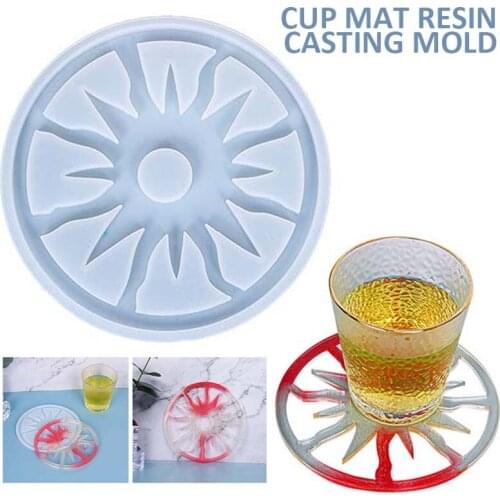 DIY Casting Tool Sun Coaster Silicone Mold Jewelry Home Decoration Resin Casting Molds Round Cup Mat Tray Epoxy Mould