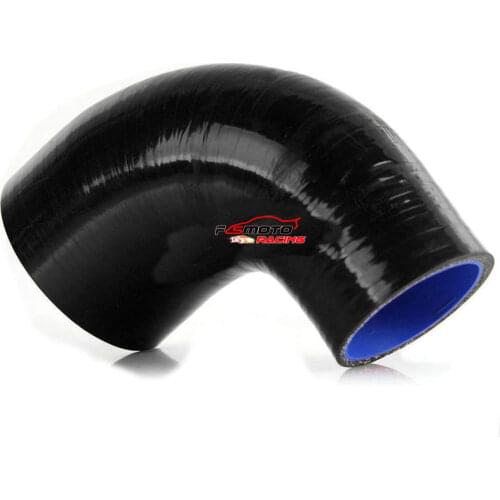ID 2.5"-2"inch 64mm-51mm 90 Degree Silicone Elbow Reducer Hose Pipe NEW BLACK