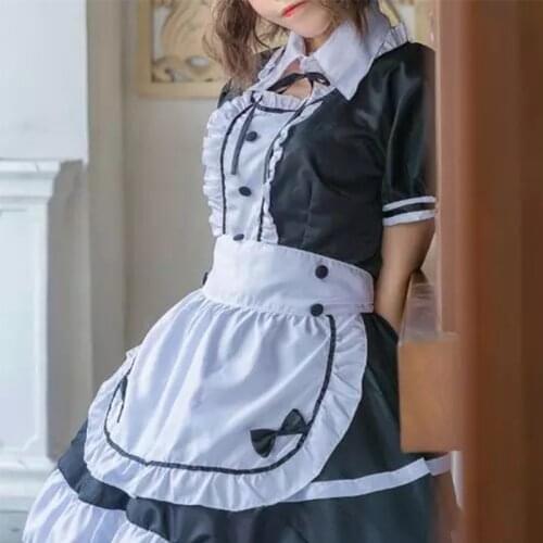 Sexy Sweet Gothic Lolita Dress French Maid Costume Anime Cosplay Sissy Maid Uniform Plus Women Halloween Carnival Party Costume