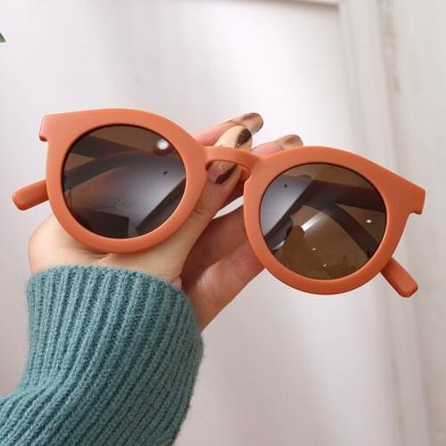 7Color Cute Kids Family Adult Sunglasses Women 2021 Designer Material Matte Gafas De Sol Decorative Round Lens UV400 Sunglasses