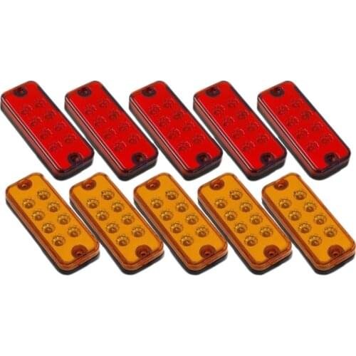 Led Side Marker Lights Lamps Truck Trailer Clearance Lights Sealed Sealed Indicators Lights Waterproof (5Yellow+5Red)