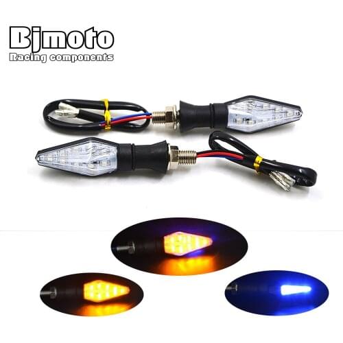 Universal Motorcycle Turn Signal Light Waterproof Amber And Blue Color 12 Led SMD Indicator Blinker Flash Bike Lamp Indicators