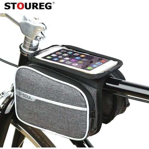 Waterproof Touch Screen Bicycle Bag,6.2 Inch Phone Pouch for Cycling,MTB Front Frame Bag Bicycle Top Tube Bag Bike Accessories