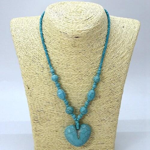 Spring summer holiday fashion jewelry! Handmade blue natural semi-precious stone necklace women gifts N15539
