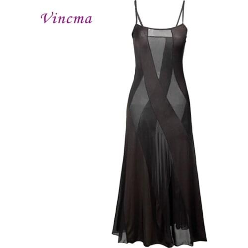 Plus Size S-6XL Hot Style Women Solid Long Dress Sexy Lingerie Summer Transparent Nightgown Nightwear for Women Underwear