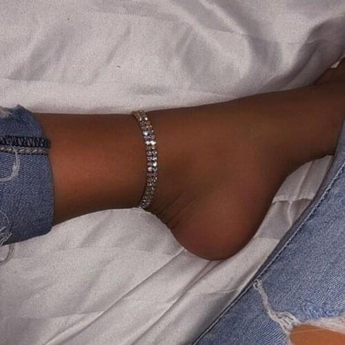 Women Fashion Gold Color Crystal Anklets Bracelet Trendy Barefoot Jewelry Gifts