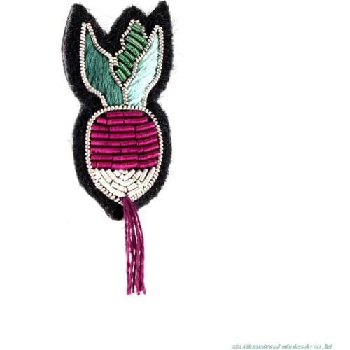 Radish badges Fashionable high grade metal wire badge Extravagant hand embroidery insignia militar clothes bag kawaii pin