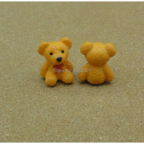 1pcs/lot resin solid light orange bear cartoon 19mm fairy garden gnome moss terrarium decor crafts bonsai home DIY A108-4