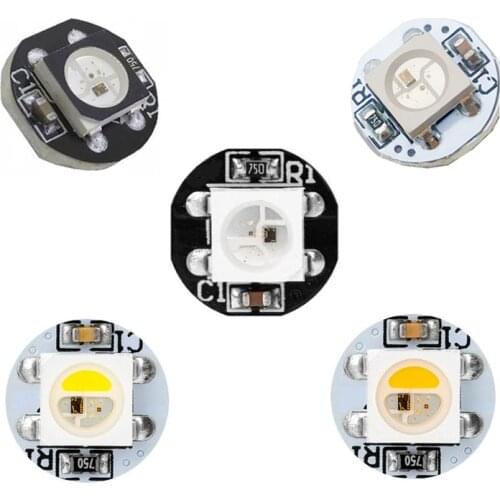 20pcs 5V WS2812B LED Chip with Black White PCB Board DC5V WS2812 Smart IC 5050 SMD RGB LED SK6812 RGBW RGBNW RGBWW