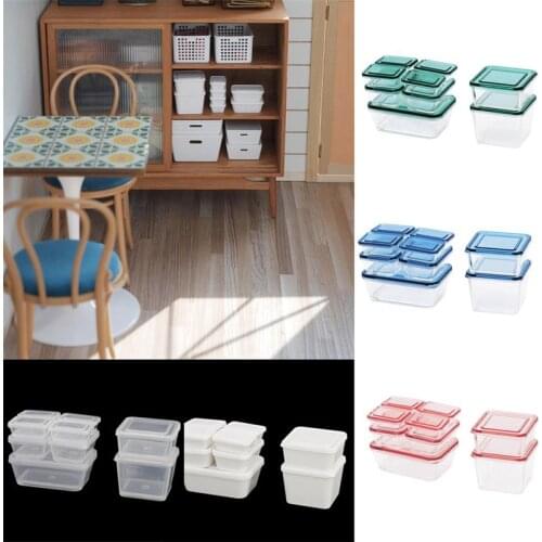 9Pcs/set 1:12 Dollhouse Miniature Fresh-keeping Box Food Play Model Doll House Decor