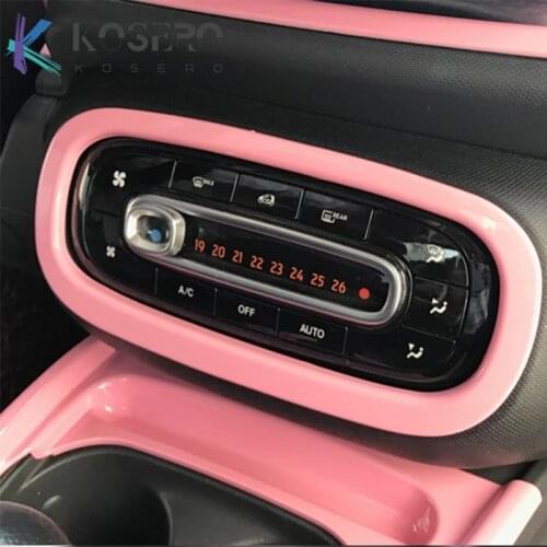 Car Air Coditioner Button Panel Decoration Cover Interior Sticker For Mercedes Smart 453 fortwo forfour Car Styling Accessories