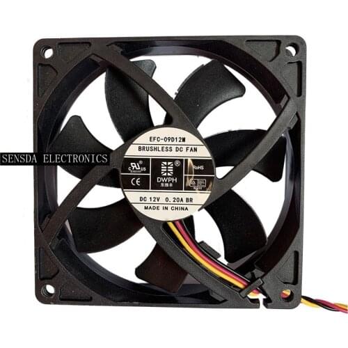 Brushless DC fan For Dwph efc-09d12dm 12V 0.20a 90mm 92mm For Suntech UPS ultra quiet server cooling fan