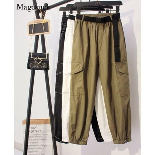 Women New Ankle Length Pants Women Sashes Loose Female Trousers Autumn Streetwear Cargo Pants Casual Harajuku Jogger Mujer 10651