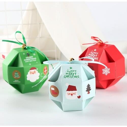 10pcs DIY Candy Box Pillow Shape Wholesales Gift Paper Packaging Boxes Candy Bags Christmas Box Wedding Party Xmas Supplies
