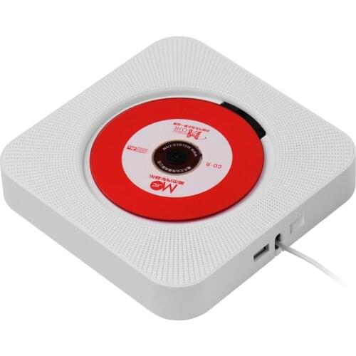 CD Player Wall-mounted with LED Display BT Portable Home Audio Boombox Remote Control Support USB/ Memory Card/ FM Modes