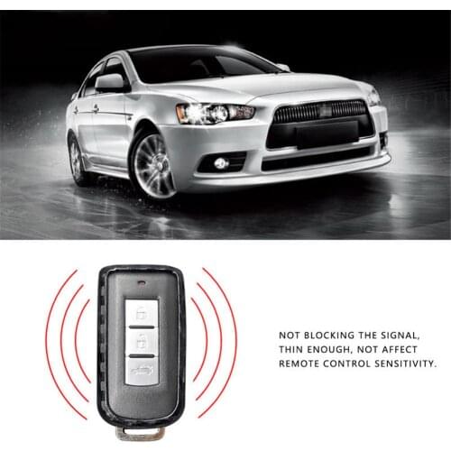 Carbon Fiber Car Key Cover Case for Mitsubishi Outlander Lancer Grandis L200 Smart 2/3B Carbon Silicone Car Key Case Cover