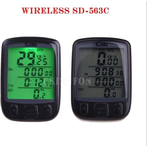 50Pcs/Lot Wireless Cycle LCD Digital Bicycle Computer Speedometer Odometer Backlight 563C Waterproof
