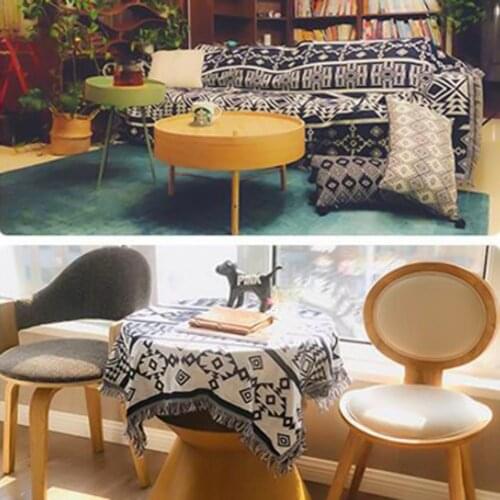 Throw Blanket Decorative Multifunctional Cotton Geometric Pattern Camping Rug Picnic Mat Beautiful Bedroom Picnic Sofa Cover