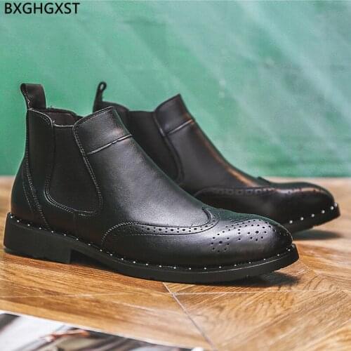 Designer Chelsea Boots Men Winter Boots for Men Male Luxury Brand Motorcycle Shoes Man Ankle Boots Man Leather Casual Shoes Men
