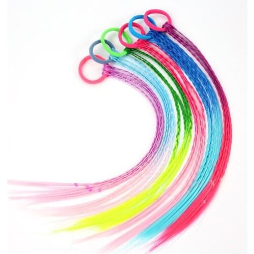 Girls Elastic Hair Rope Rubber Bands Braides Hair Accessories Wig Ponytail Hair Ring Kids Twist Braid Rope Hair Braider