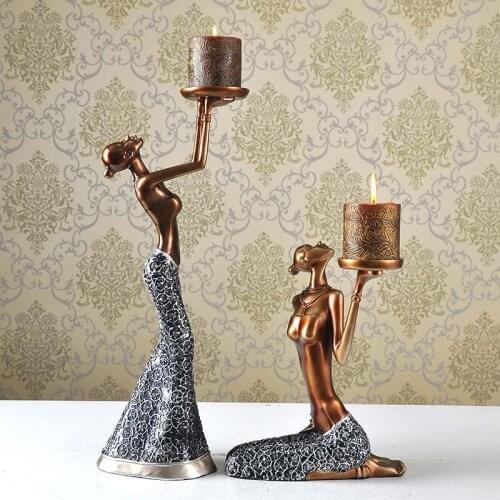 European classical home furnishing retro to do the old wedding gifts dancers happy Candlestick Decorations