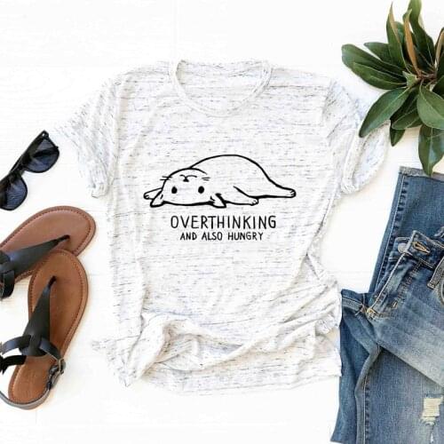 Plus Size S-5XL New Fashion Casual Relaxed Cat T-shirt Ladies 100% Cotton O-neck Short Sleeve Summer T-shirt Tops Casual T-shirt