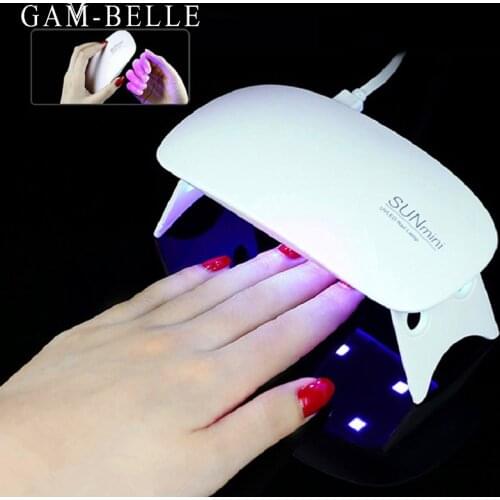 GAM-BELLE Nail Lamp 9W Mini Nail Dryer White Pink Uv Led Lamp Portable Usb Cable Home Use Nail Lamp for Drying Nail Machine Tool