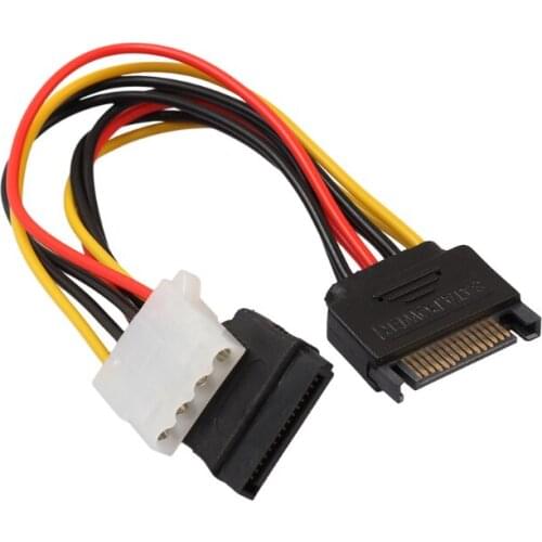 Graphics Card Power Adapter Cable Dual SATA 15Pin Revolution 15Pin Female+4Pin Computer Power Graphics Power Supply Line