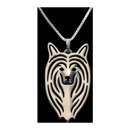 Chinese Crested jewelry - Gold and silver pendant and necklace jewelry Simple abstract animal free ship 12pcs/lot