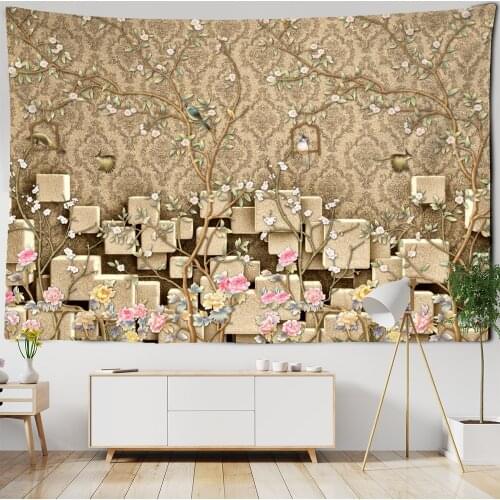 Flying Bird Ink Painting Tapestry Wall Hanging Bohemian Hippie Living Room Art Room Aesthetics Home Decor